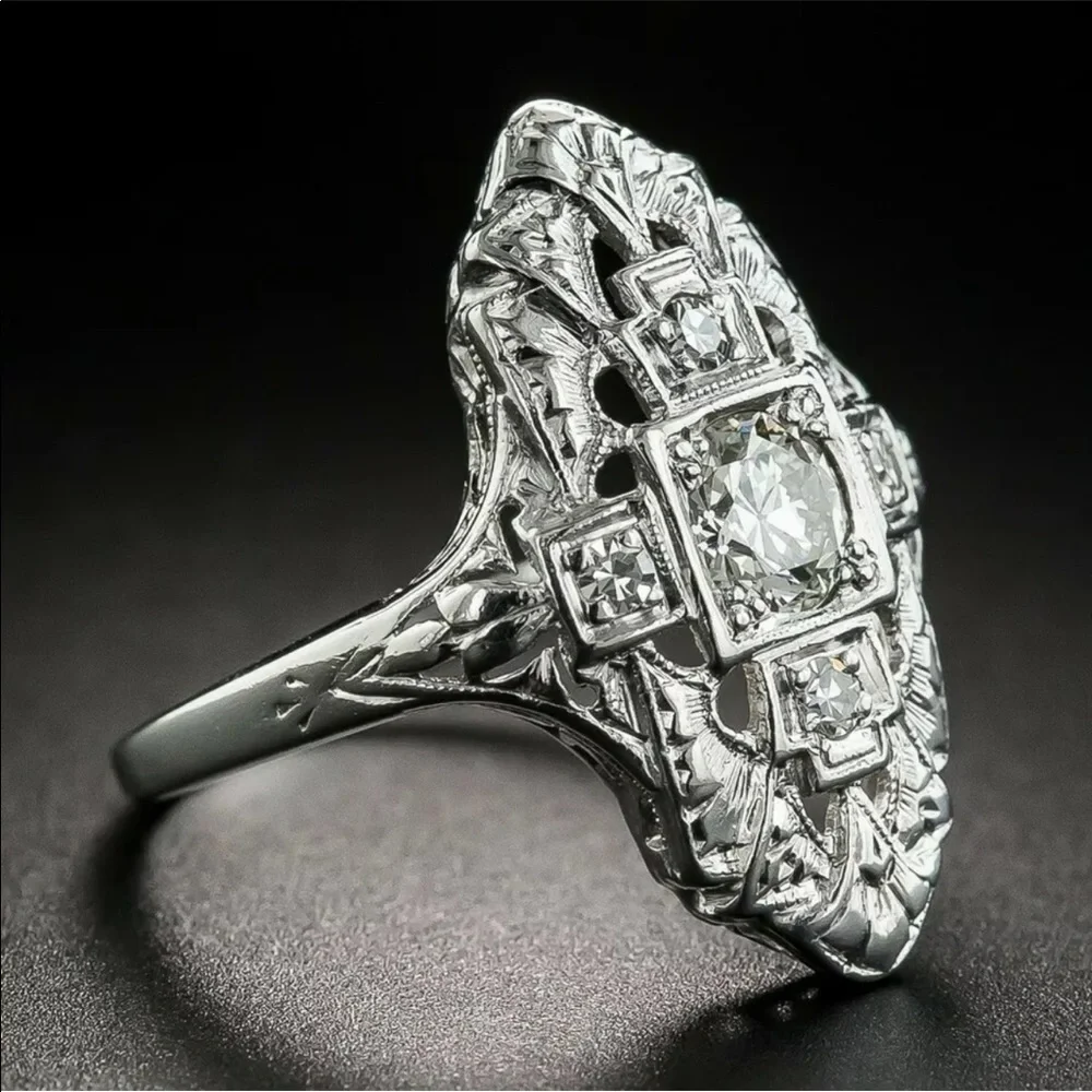 New 925 Silver Vintage Women’s Party sapphire Ring